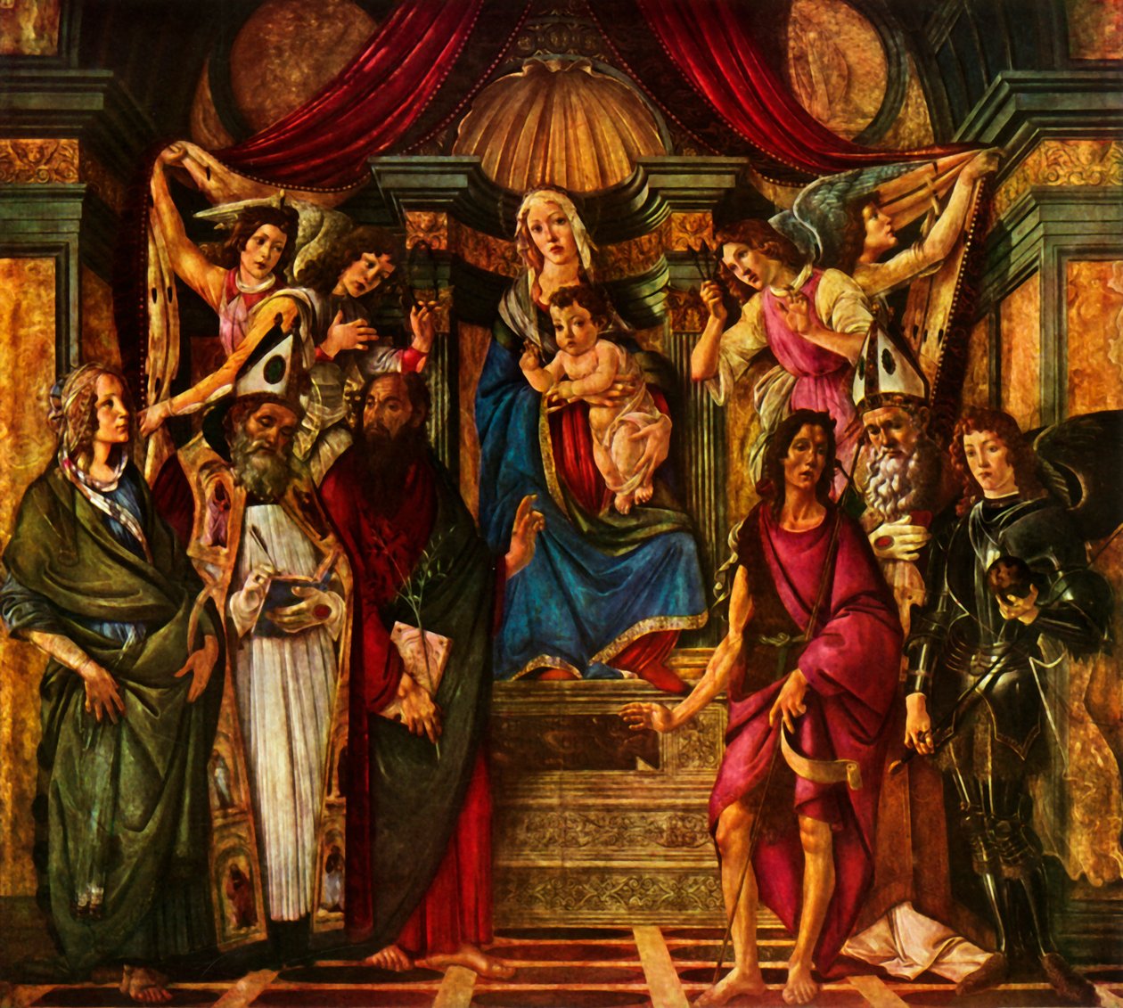 Madone en majesté avec six saints, 1483 - Sandro Botticelli