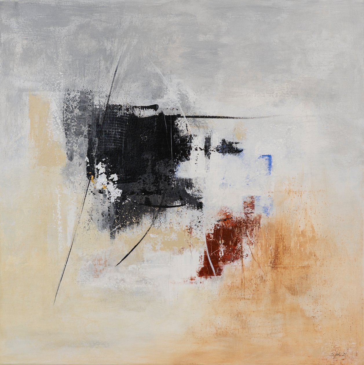 Au-delà de la forme, 2021 (acrylique sur toile) - Sandy Iseli