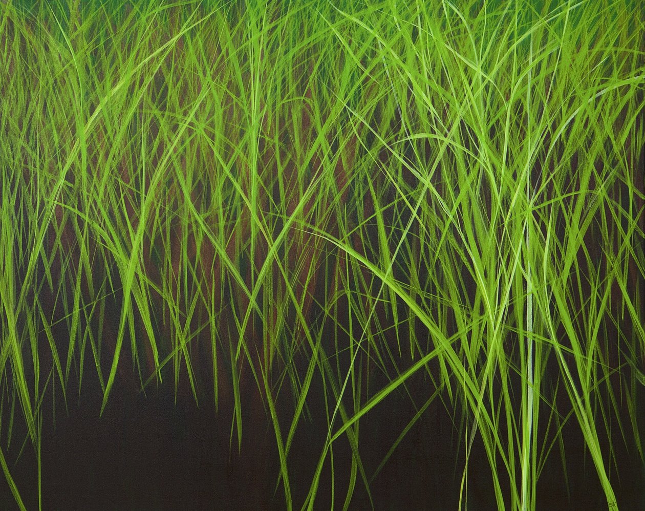 Herbe fraîche, 2016 (acrylique sur toile) - Sandy Iseli