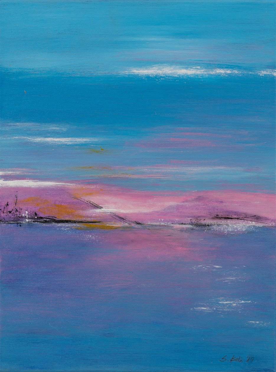 Reflets roses, 2019 (acrylique sur toile) - Sandy Iseli