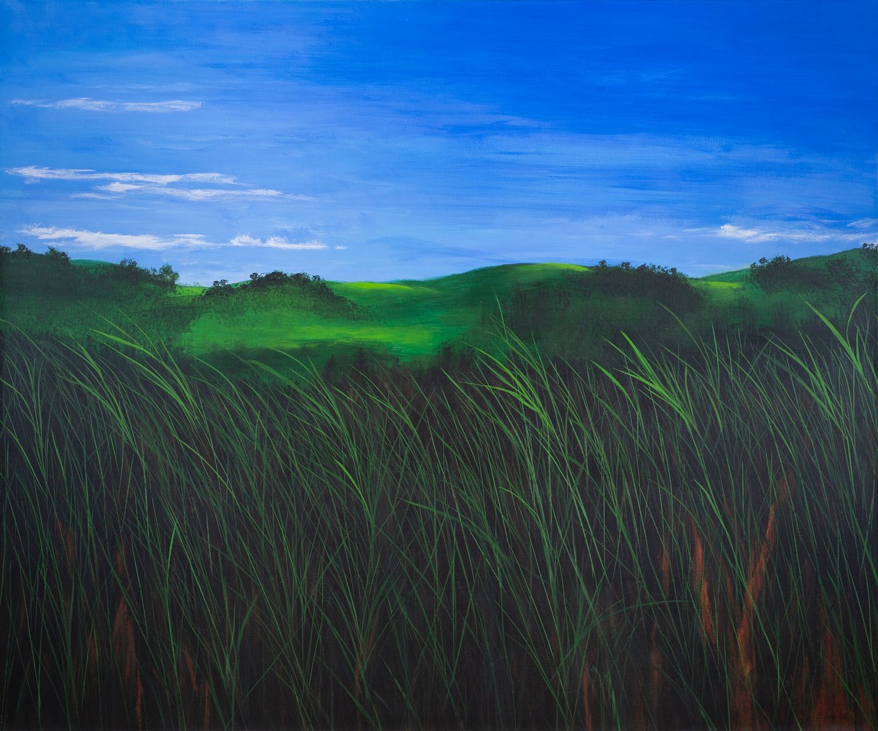Collines roulantes, 2022 (acrylique sur toile) - Sandy Iseli
