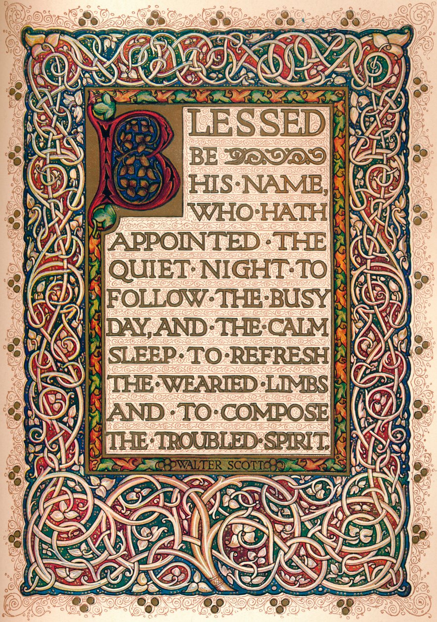 Manuscrit enluminé pour illustrer Le Talisman de Walter Scott, vers 1830 - Sangorski and Sutcliffe