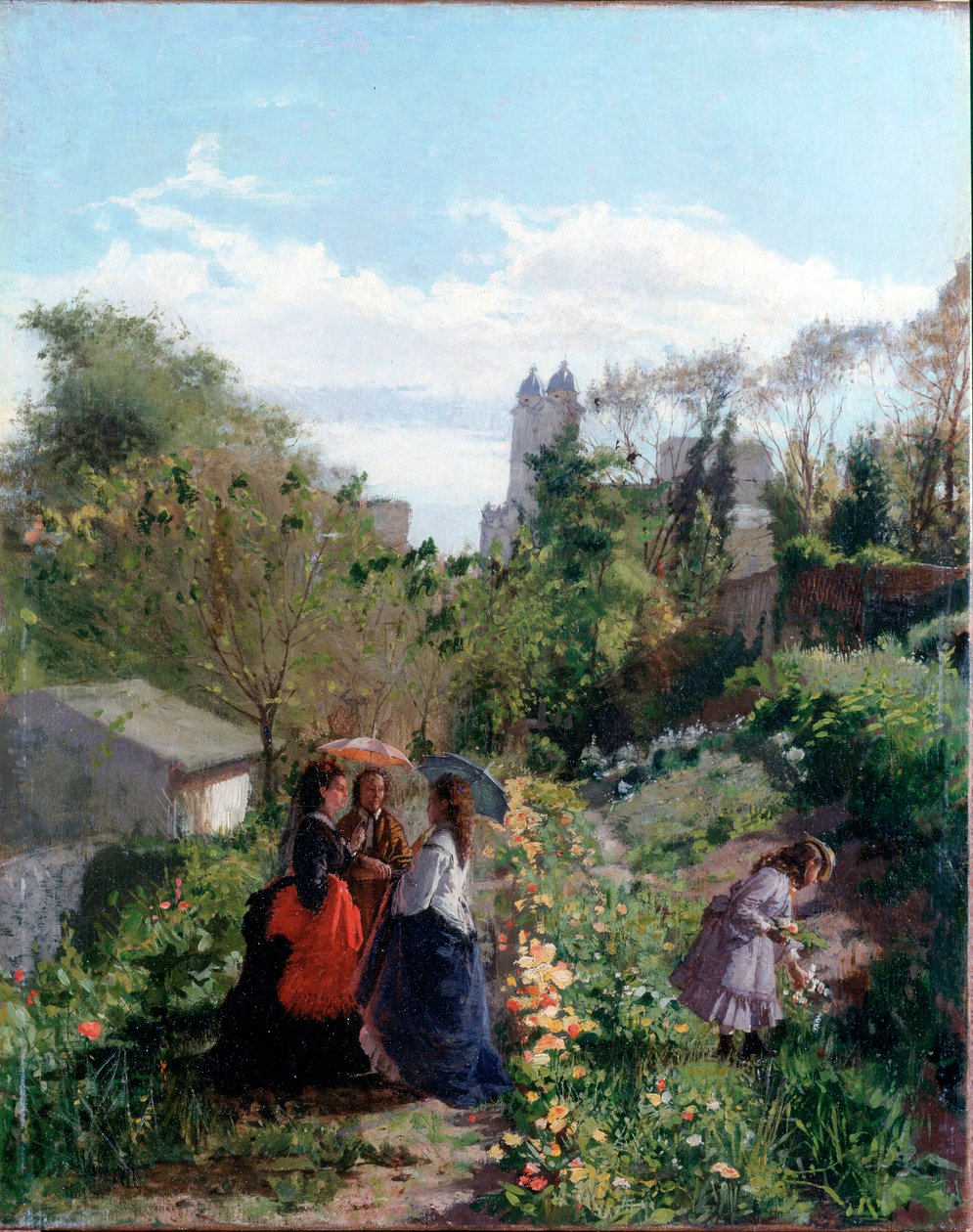 Dames dans un jardin - Sante Bertelli