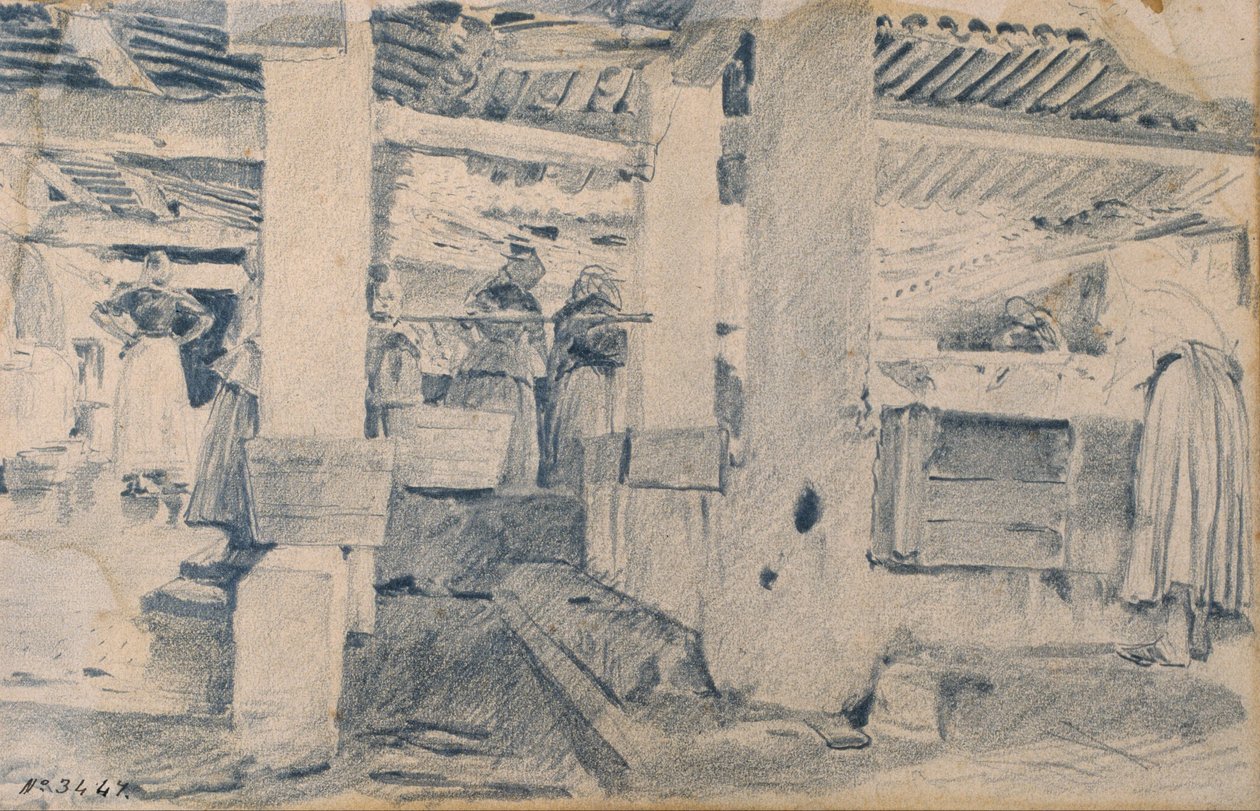 Intérieur de la laverie - Santiago Rusiñol