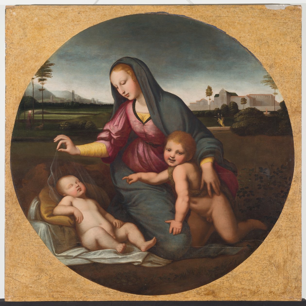 Madone et Enfant avec le Jeune Saint Jean, c.1500 - Sanzio of Urbino (follower of) Raphael