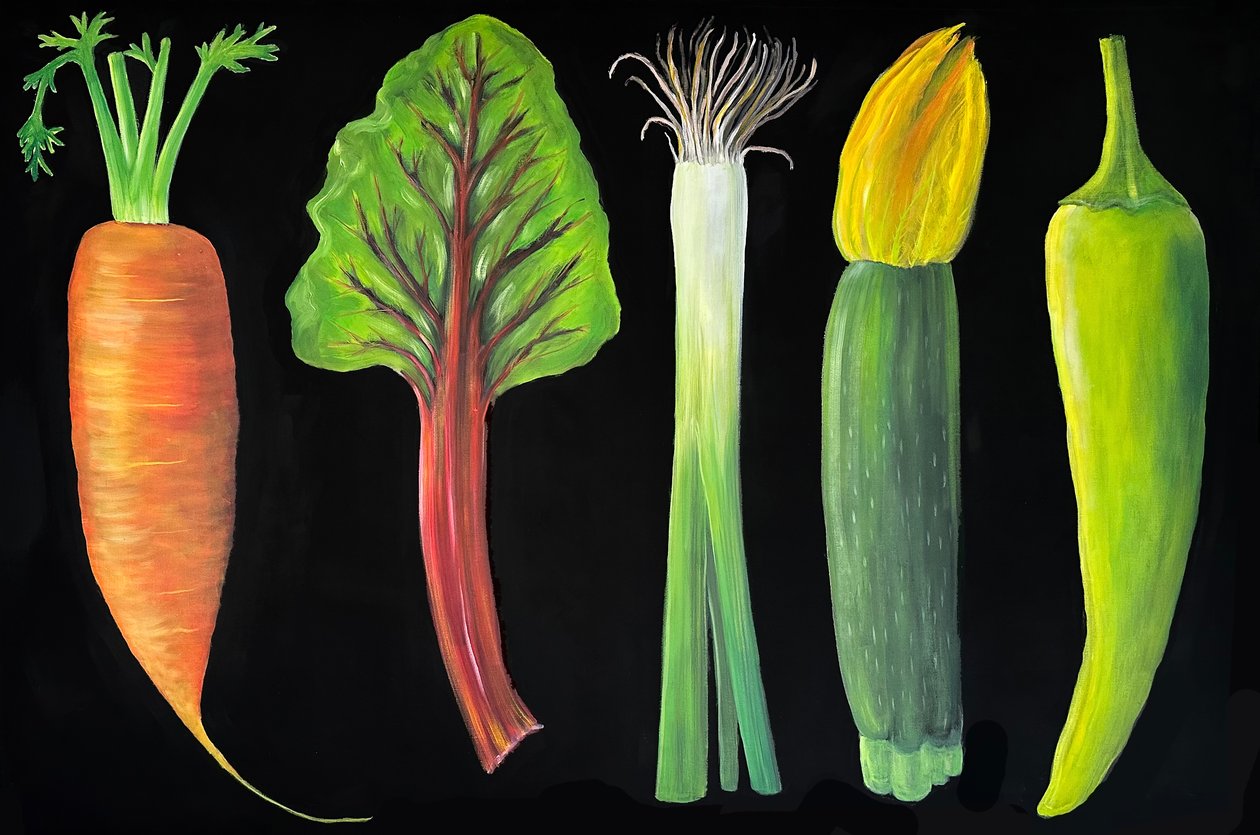Légumes, 2024 (huile sur toile) - Sarah Thompson Engels