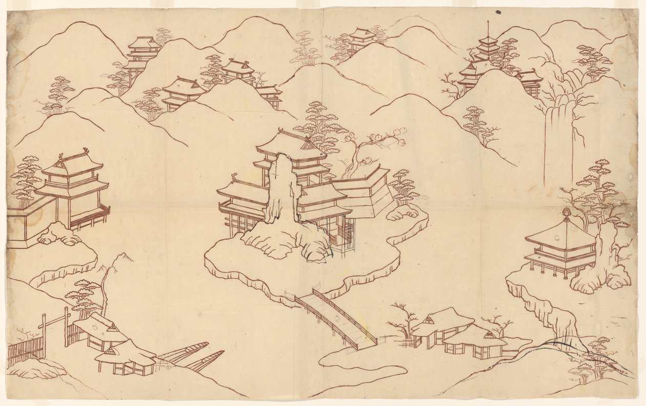 Paysage de style chinois - Sasaya (workshop of)