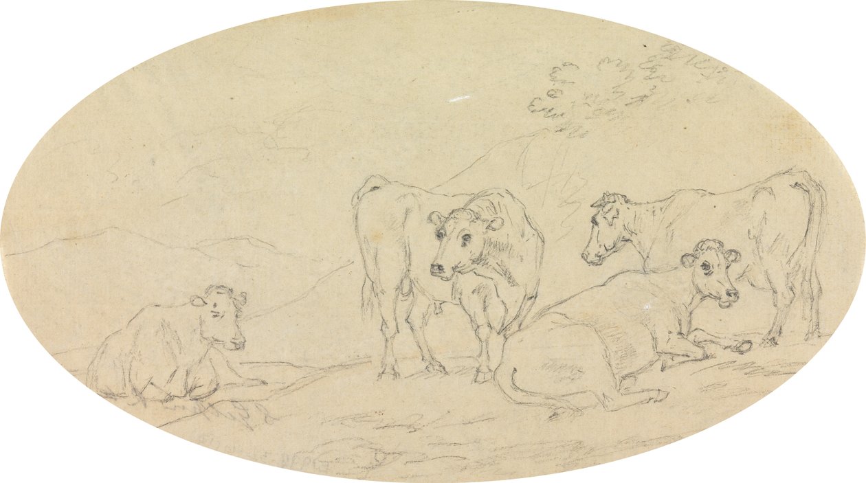 Quatre vaches dans un champ - Sawrey Gilpin