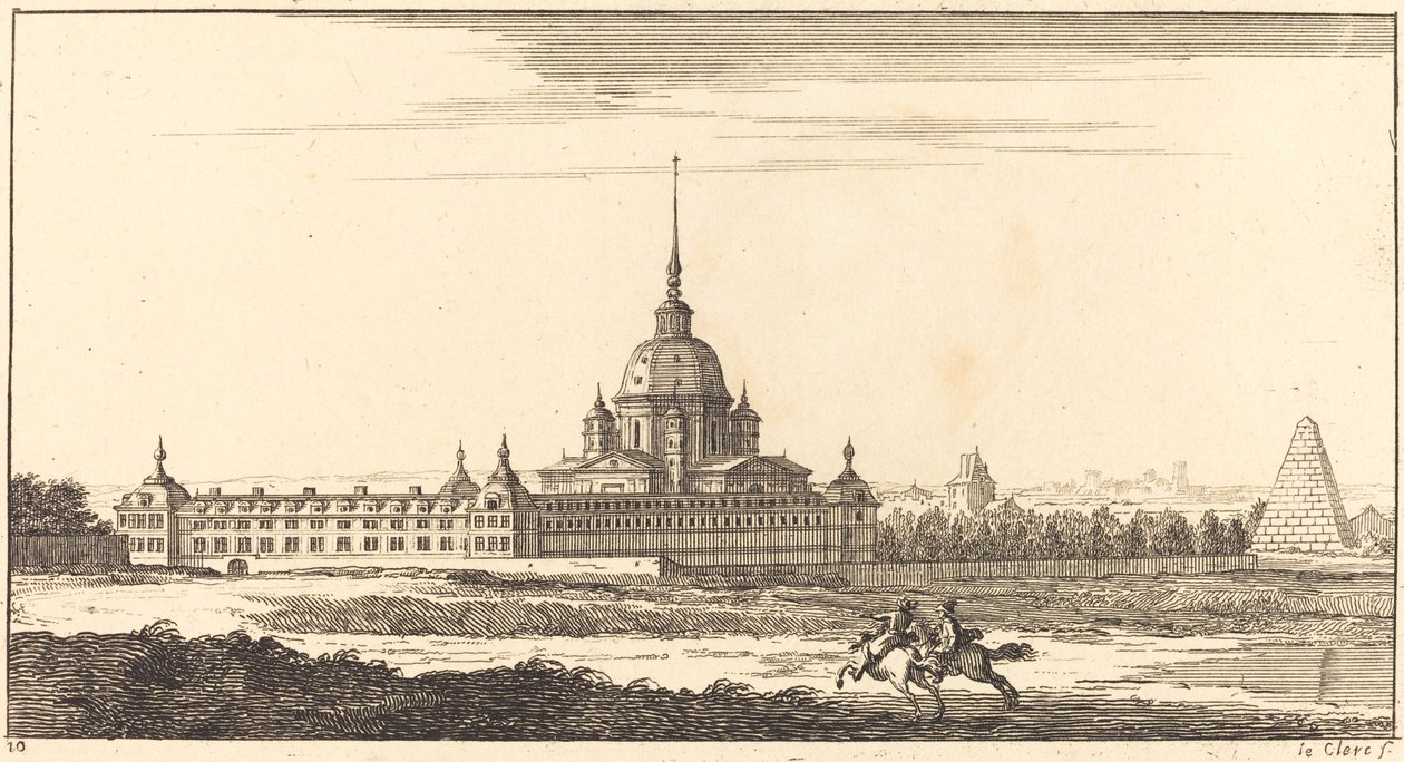 Paysage avec monastère - Sébastien  Le Clerc I