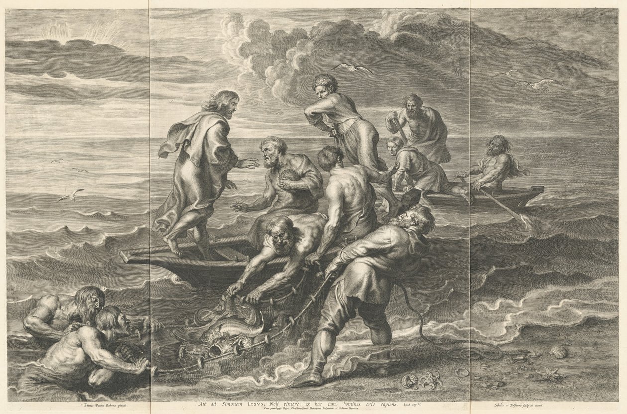 La pêche miraculeuse - Schelte Adams Bolswert after Sir Peter Paul Rubens