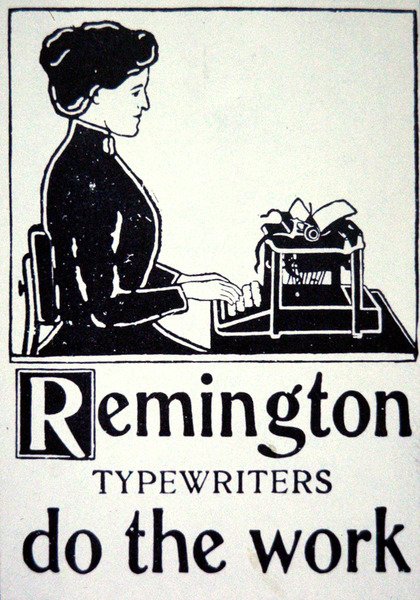 Publicité pour les machines à écrire Remington - School American