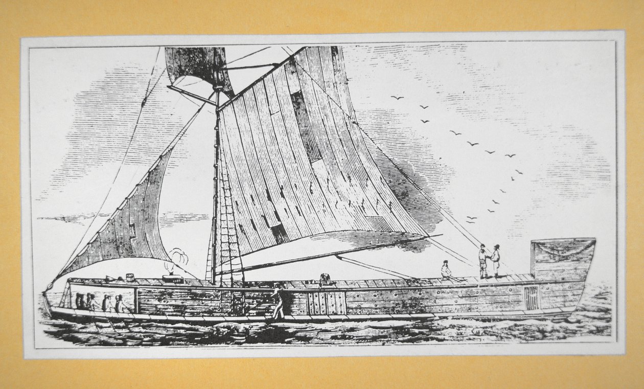 Bateau à quille du Mississippi (gravure) - School American