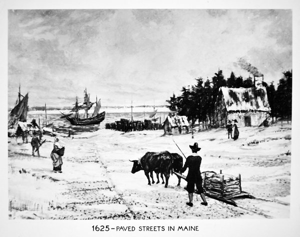 Rues pavées dans le Maine en 1625 - School American