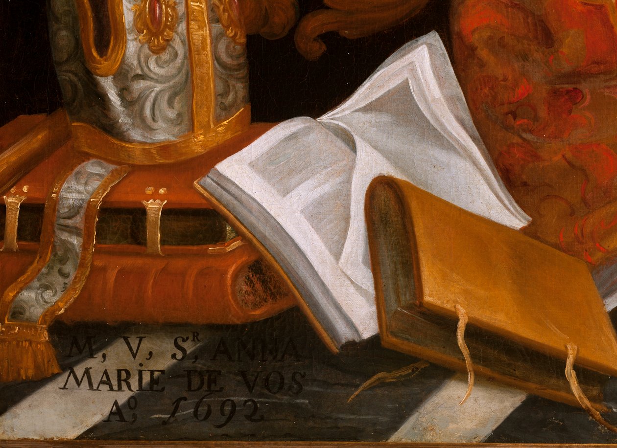 Saint Augustin en adoration de la Sainte Marie - School Belgian