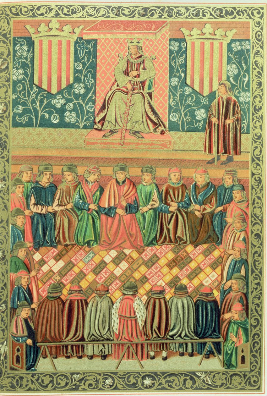 Le roi Jacques Ier le Conquérant présidant les Cortes de Lleida en mars 1242, d
