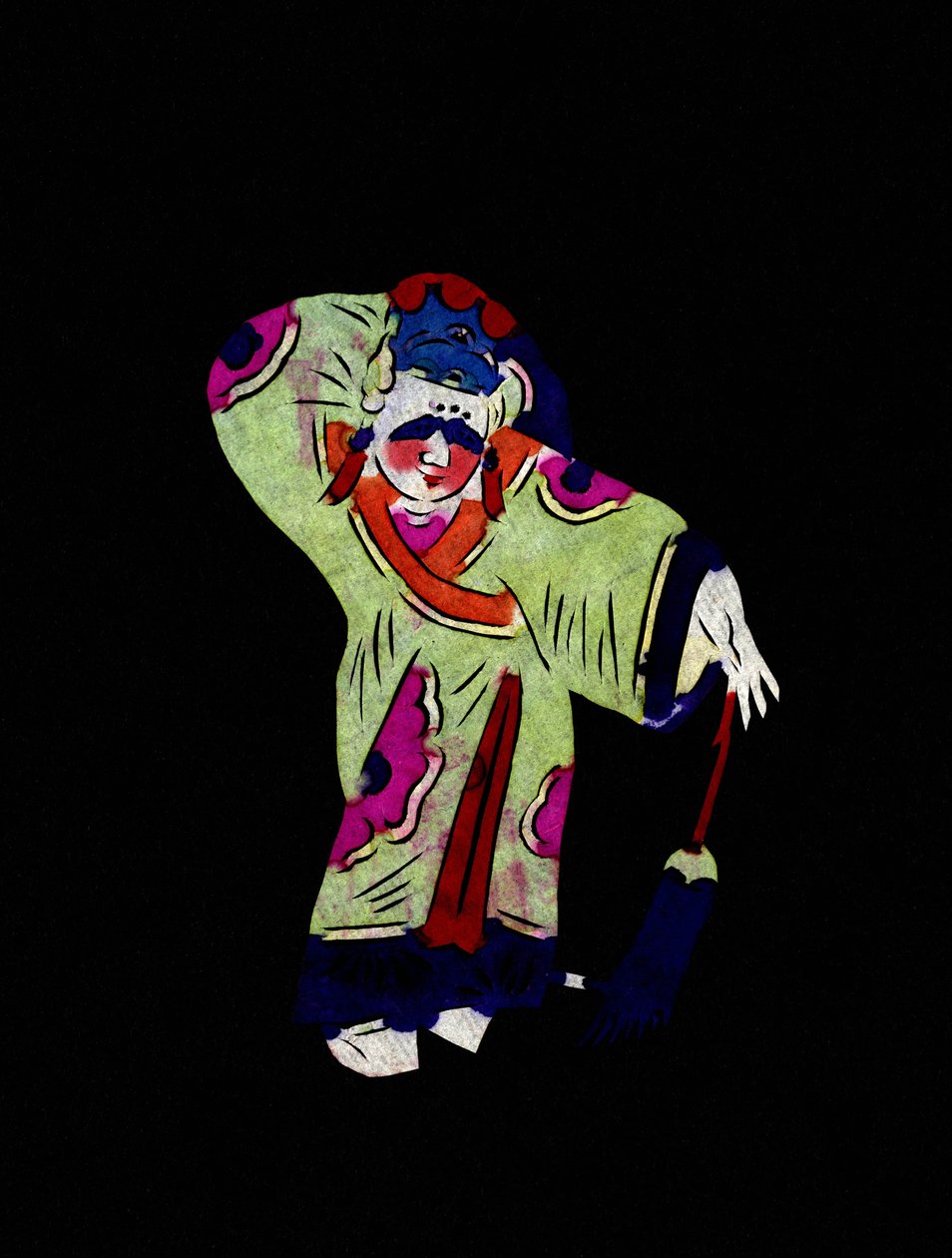 Personnage masculin. Découpage de papier peint ou "Jian Zhi", art populaire chinois, Pékin. - School Chinese