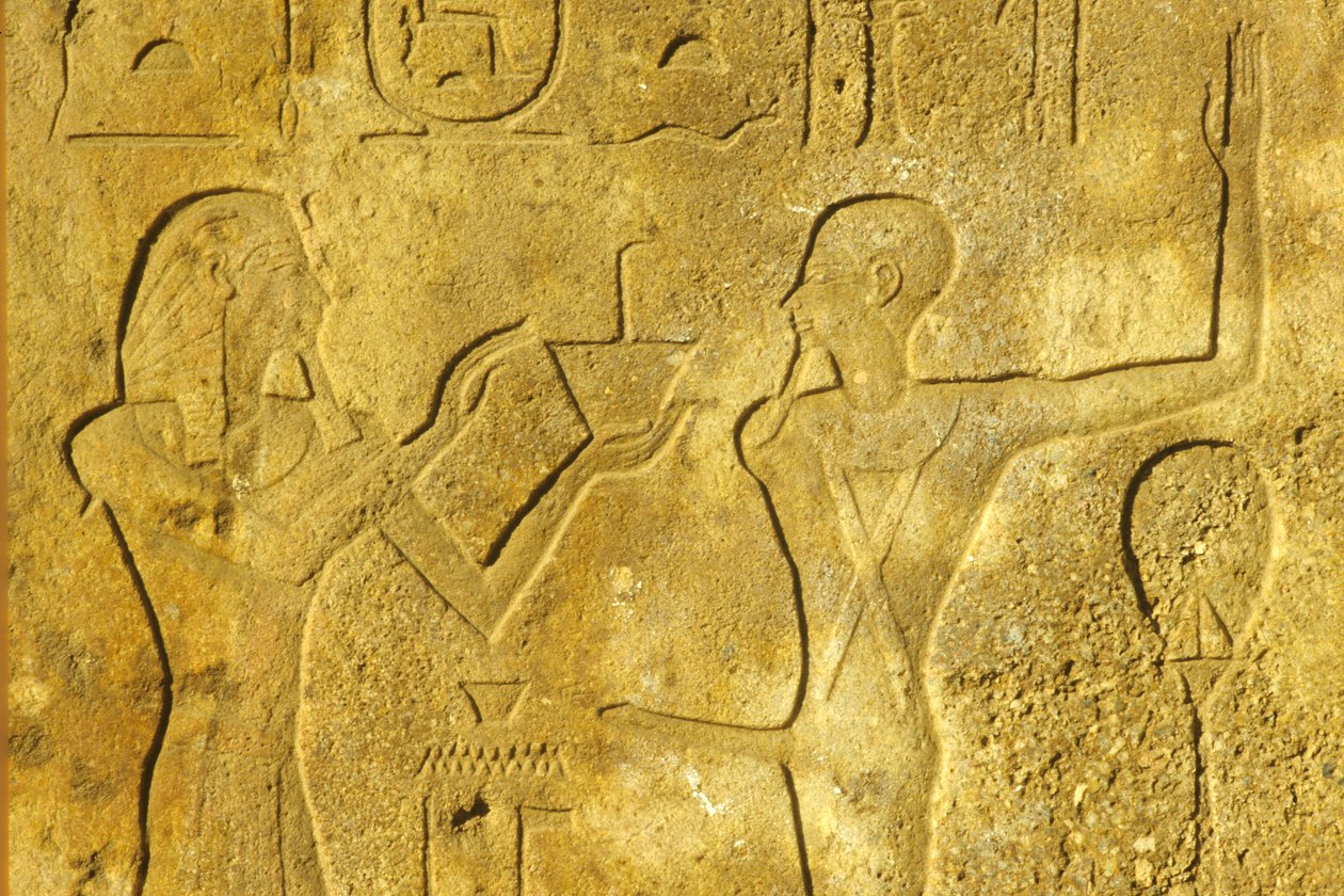 Égypte ancienne, peinture murale, Temple de Karnak/Louxor, Hatchepsout offre de l