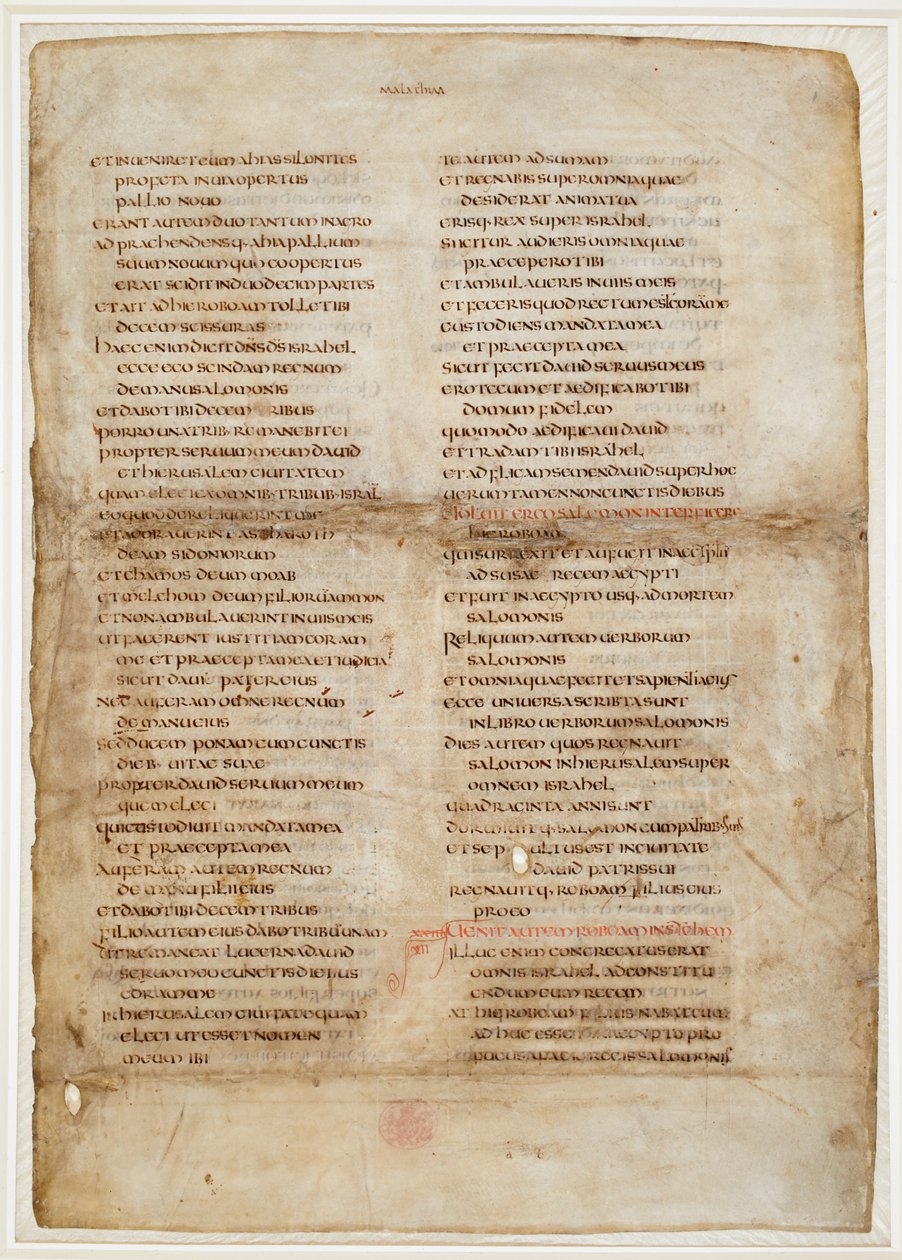 Fragment de la Bible du Livre des Rois (la 