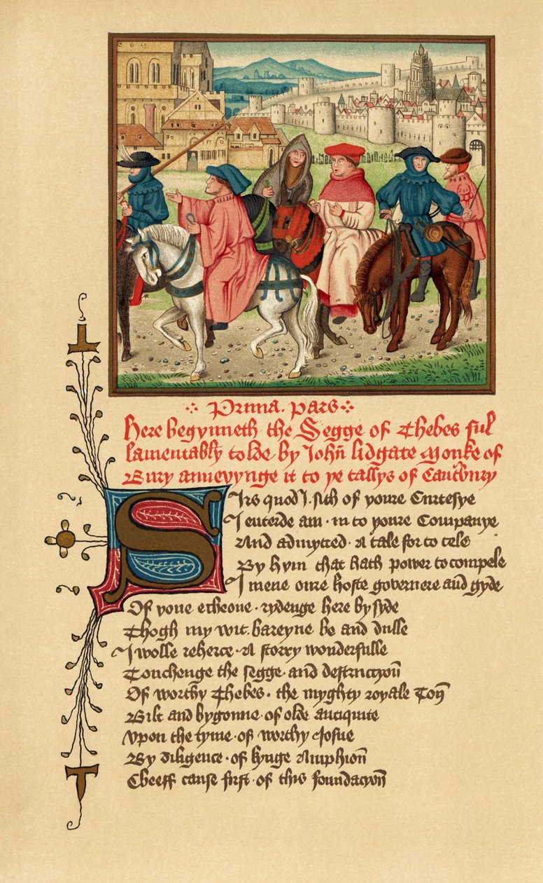 Pèlerins de Canterbury, illustration des Contes de Canterbury de Geoffrey Chaucer, tirée de 