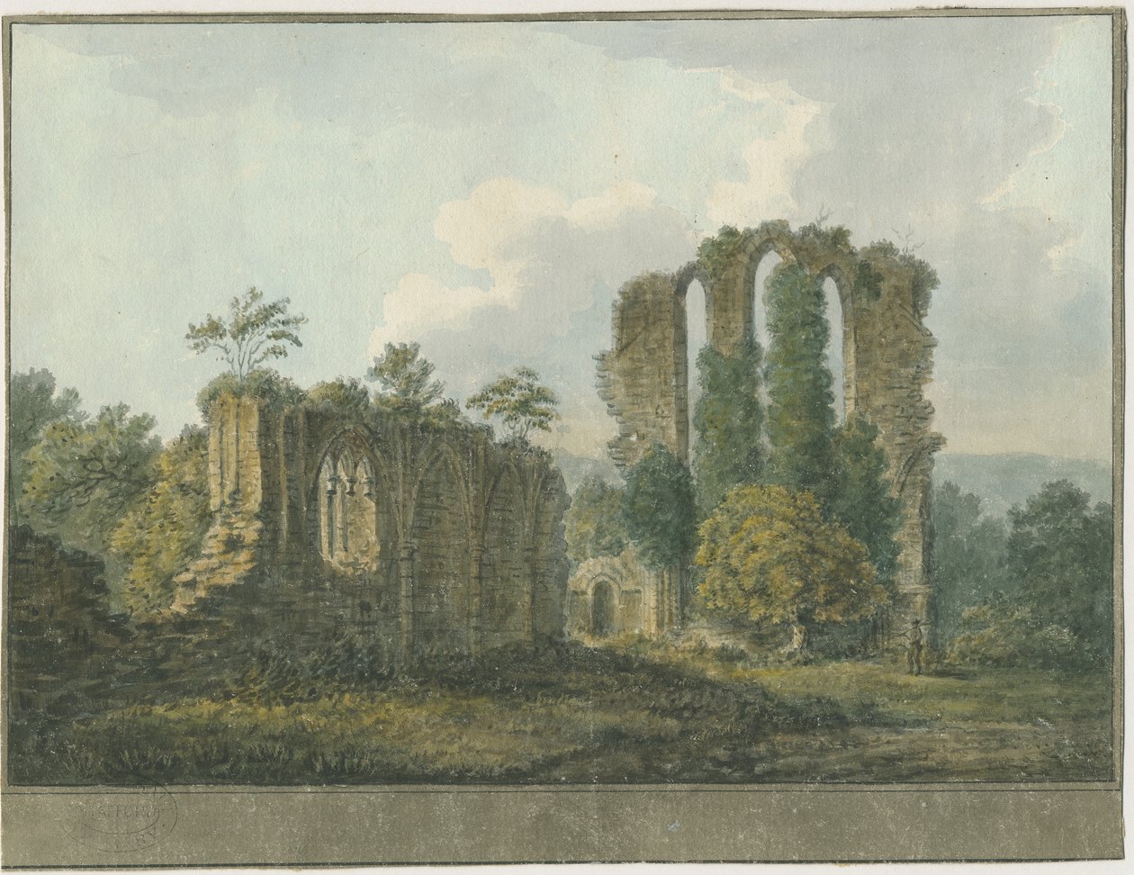Abbaye de Croxden : peinture à l