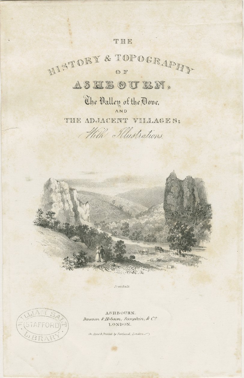 Dovedale - paysage (lithographie) - School English