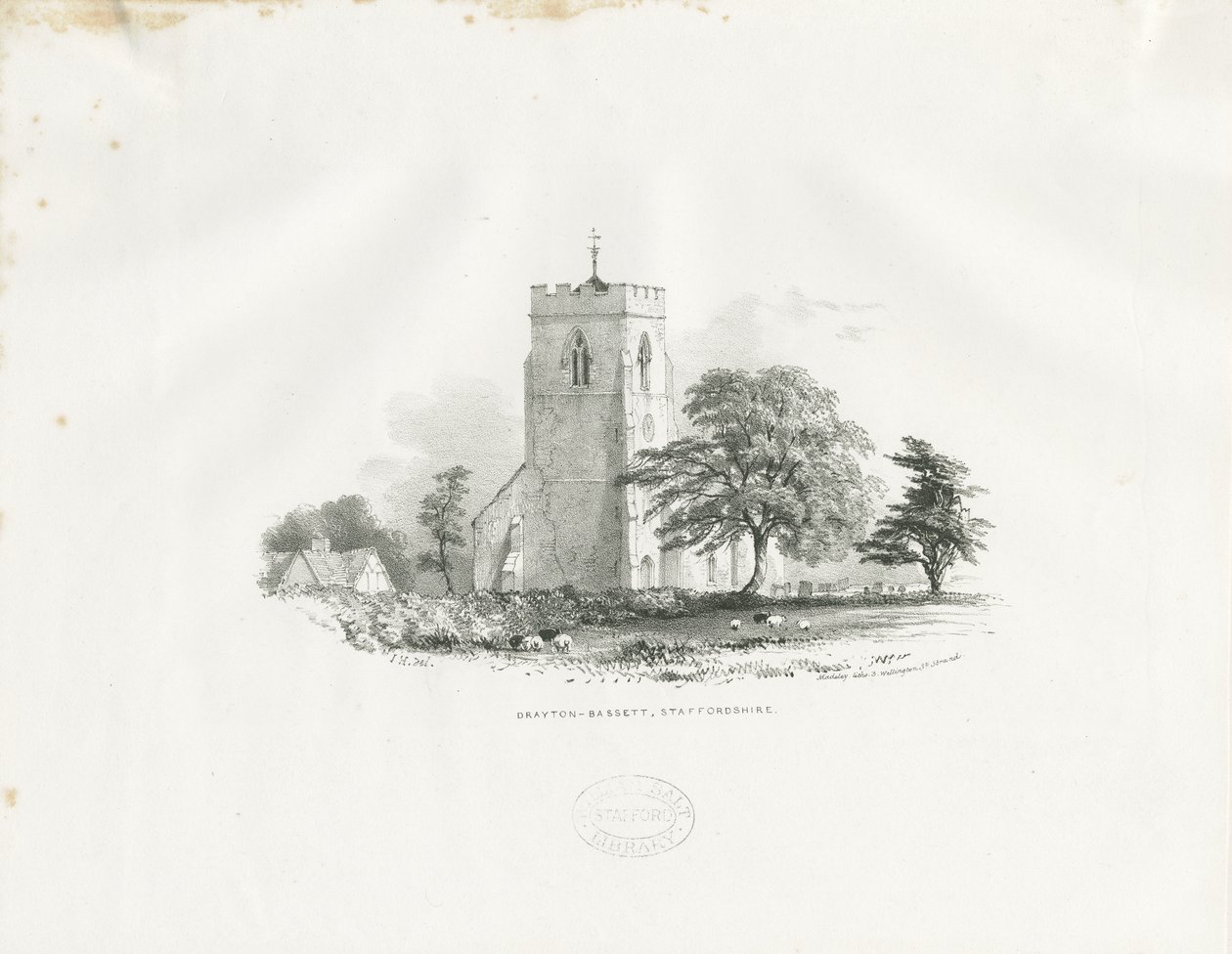 Église de Drayton Bassett (lithographie) - School English