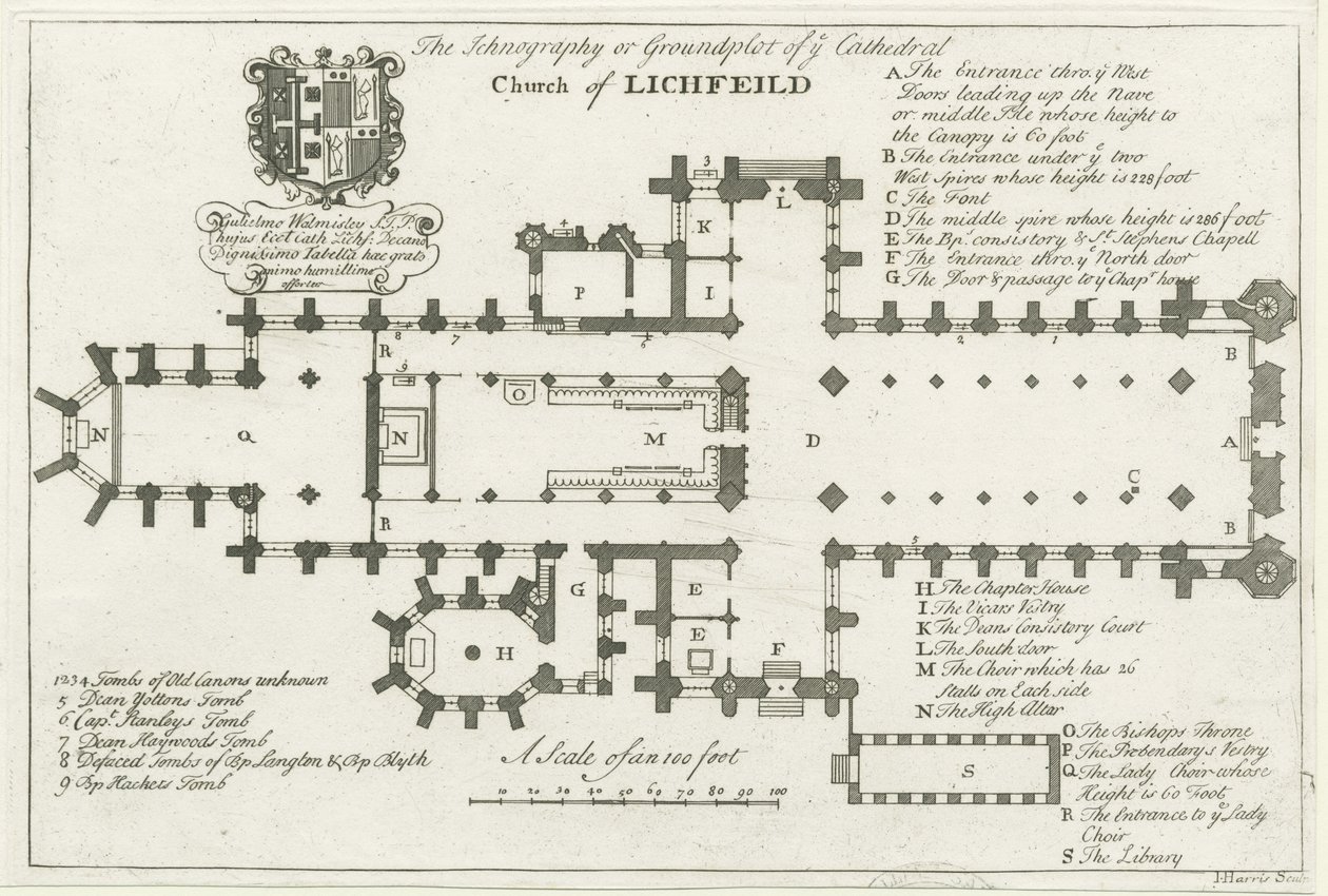 Cathédrale de Lichfield - Plan au sol - School English