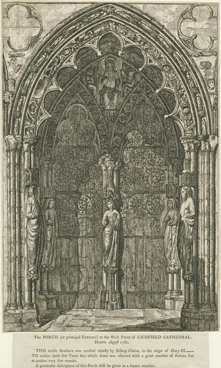 Cathédrale de Lichfield - Porte ouest (eau-forte) - School English