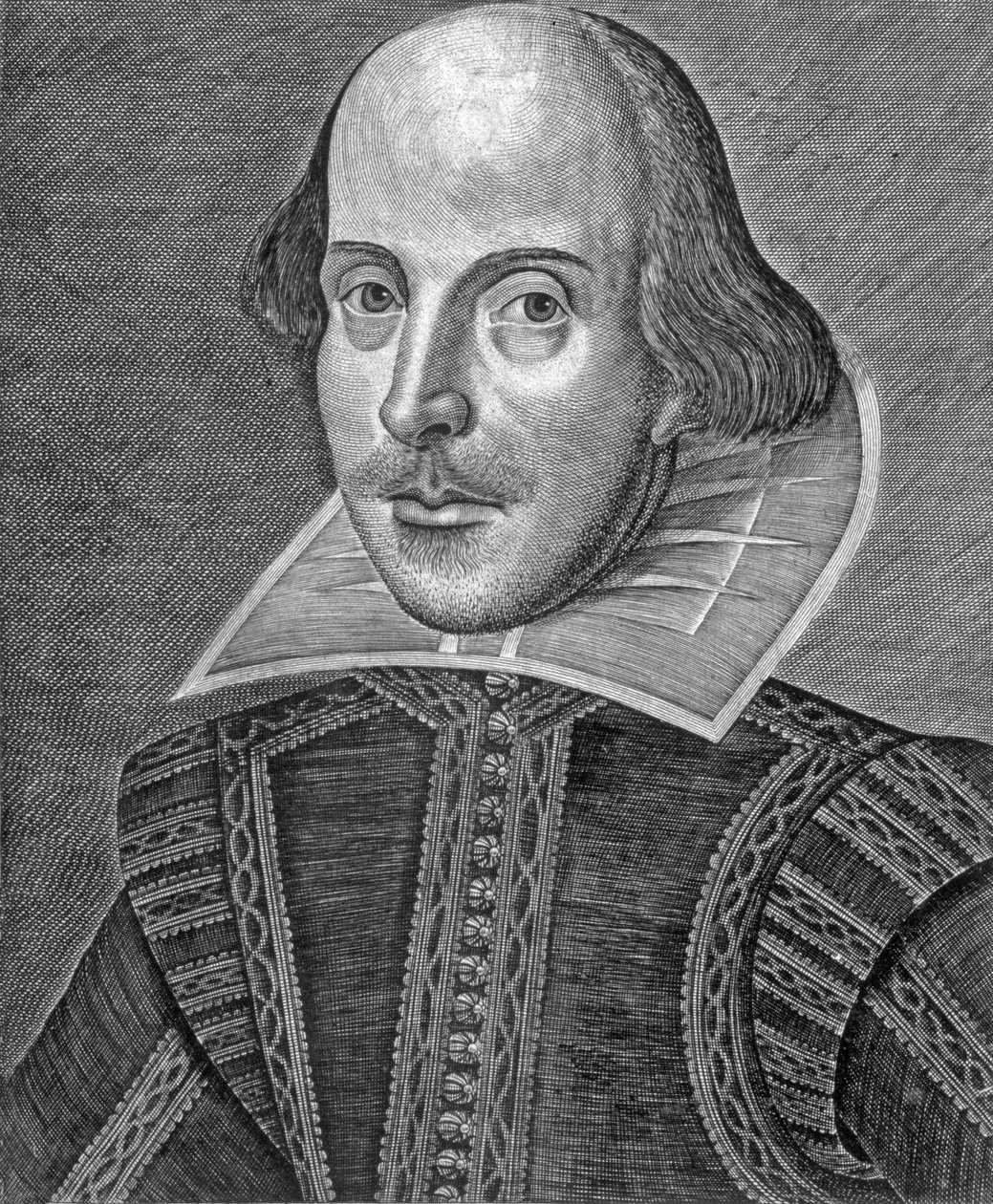 Portrait de William Shakespeare, gravé par Martin Droeshout - School English