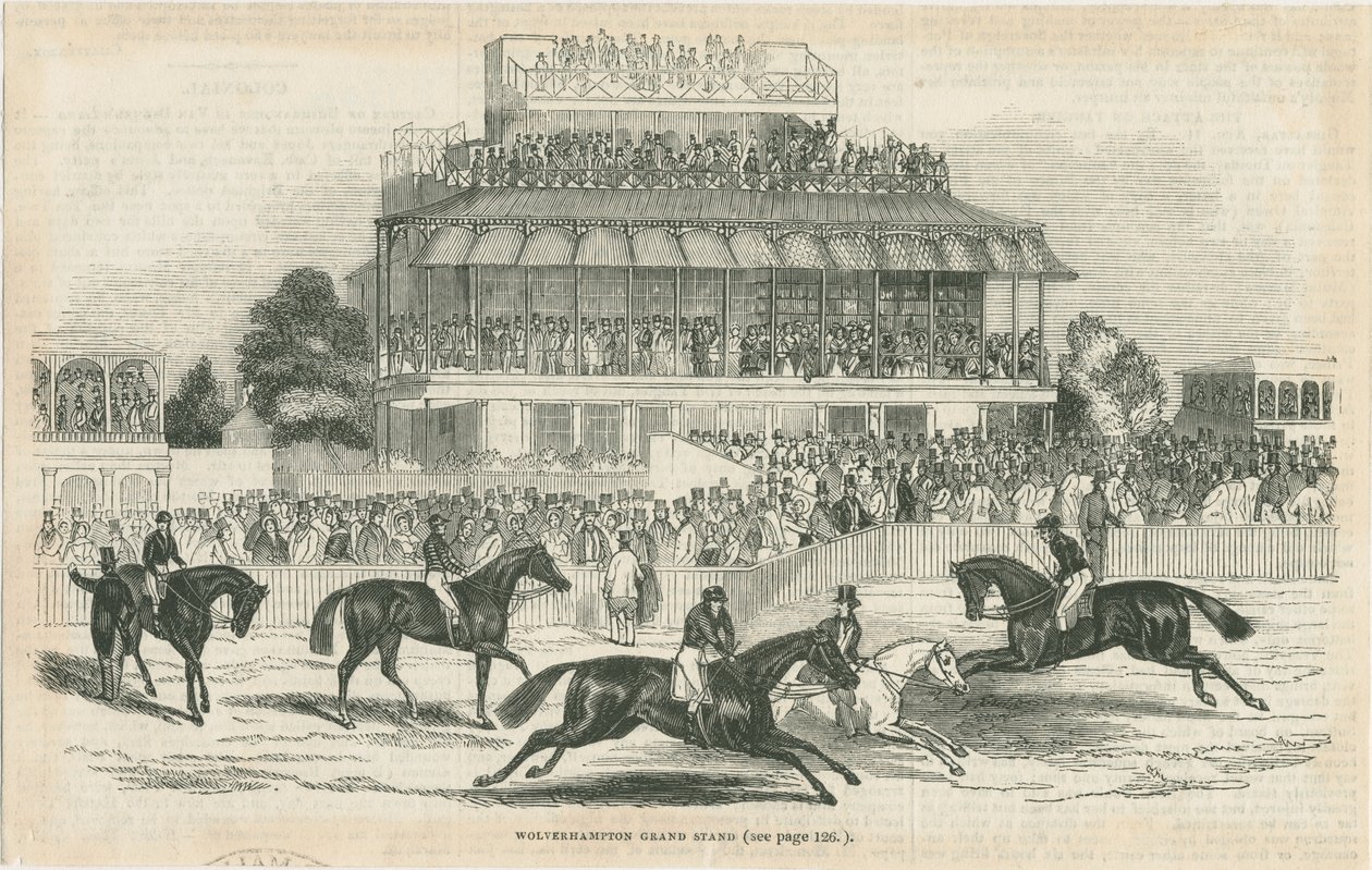 Wolverhampton - Grand Stand: gravure sur bois, nd [vers 1844] - School English