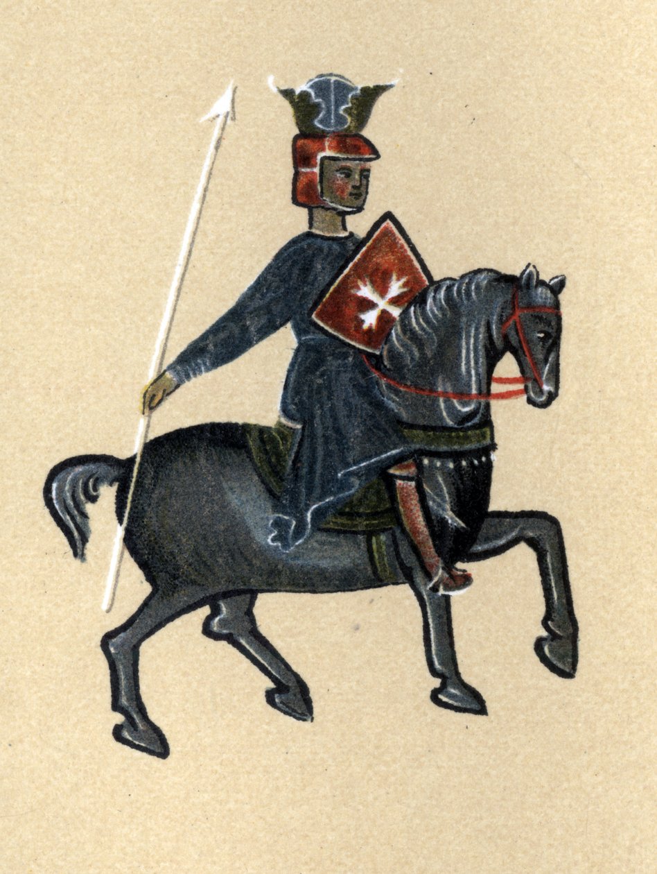 Un troubadour du Moyen Âge, illustration de 