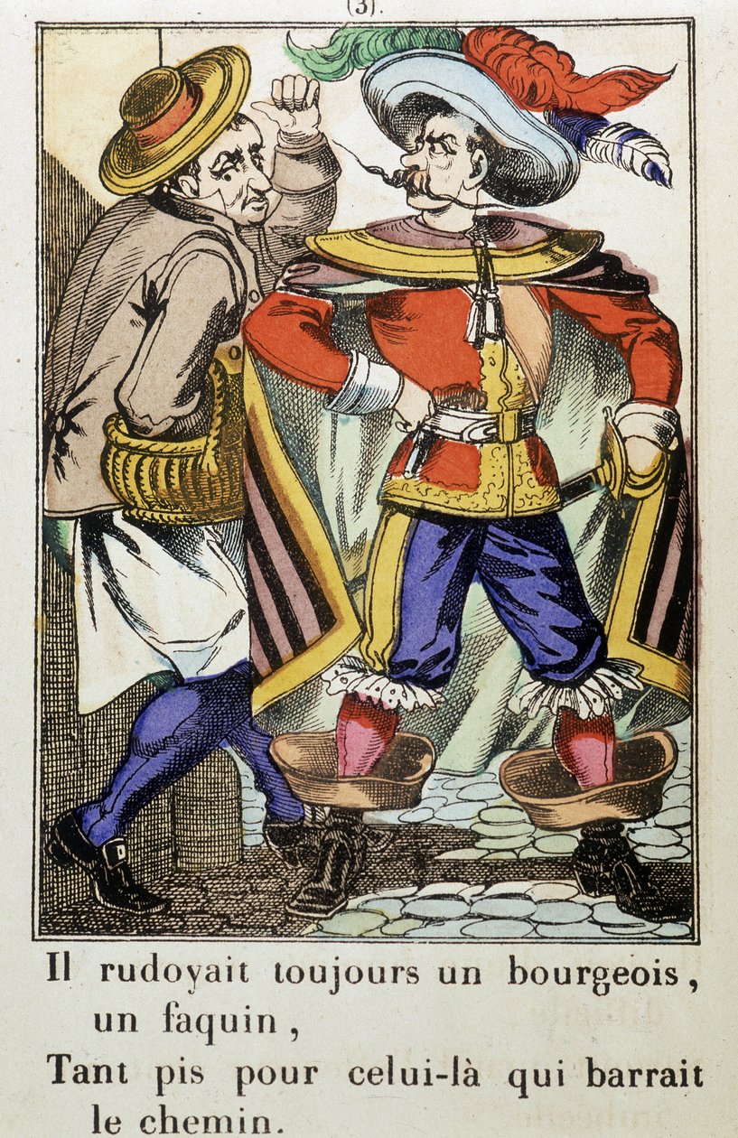 Capitaine Fracasse : « Il rudoyait toujours un bourgeois... » roman de Théophile Gautier (1811-1872) - Image d