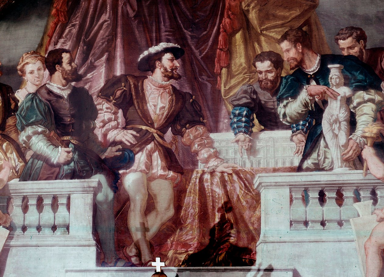 Présentation des plans du nouveau Louvre au roi François Ier - School French