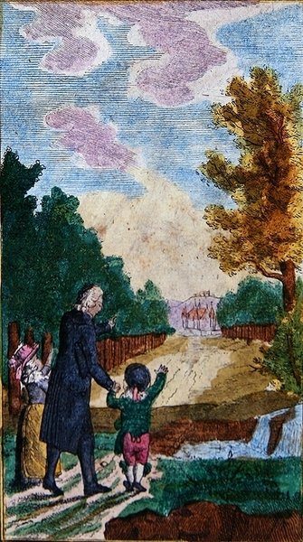 Enfants avec leur enseignant, de 