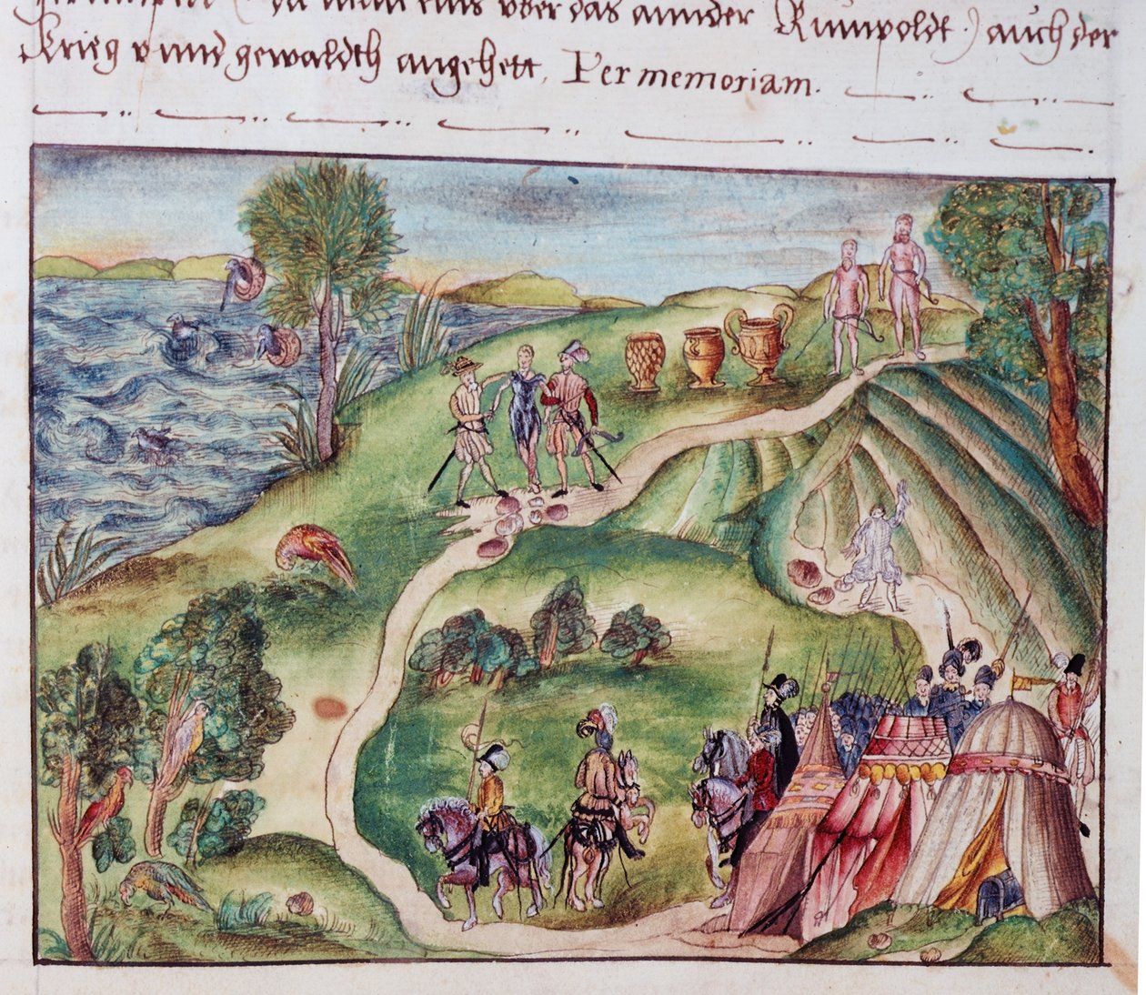 Paysage vénézuélien avec un campement espagnol, d