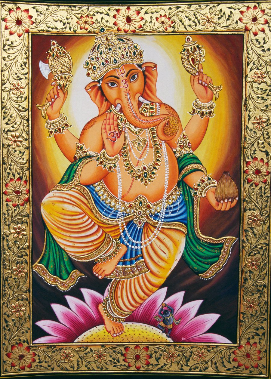 Seigneur Ganesha Ganpati Miniature sur Papier - School Indian