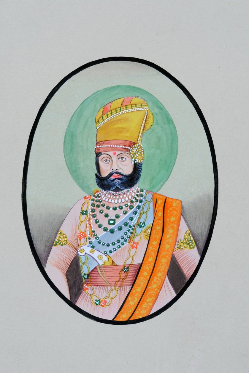 Peinture miniature de Maharaja Jaswant Singh Jodhpur - School Indian
