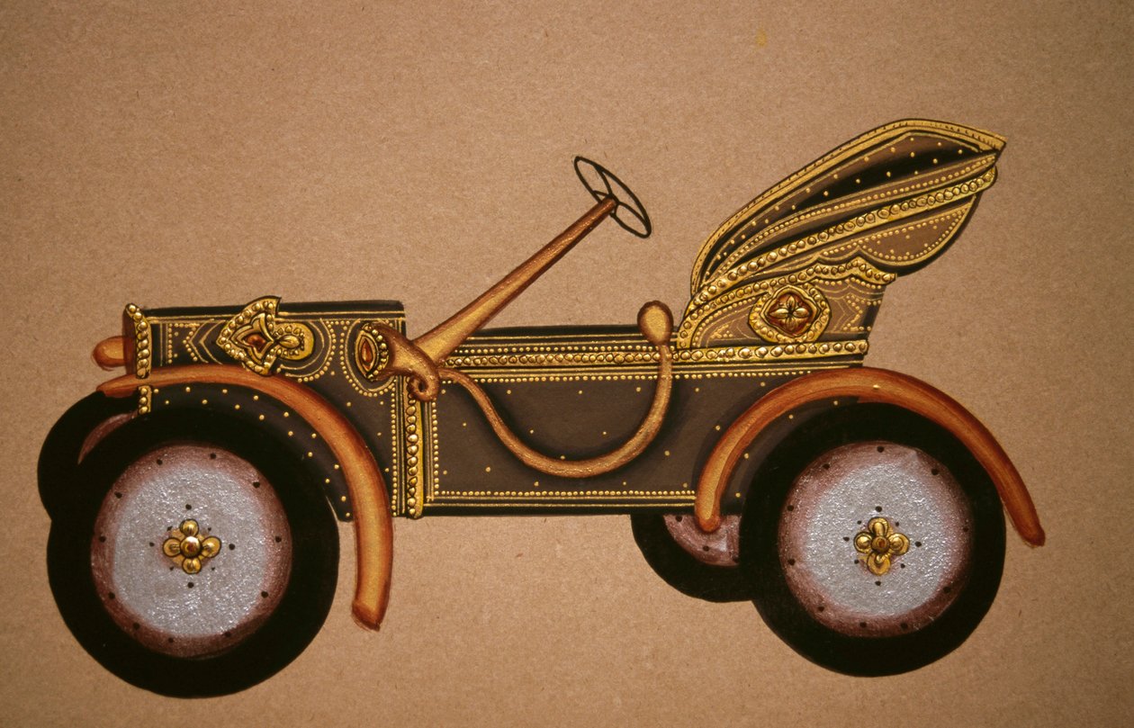 Peinture de vieux motif de voiture royale, Inde - School Indian