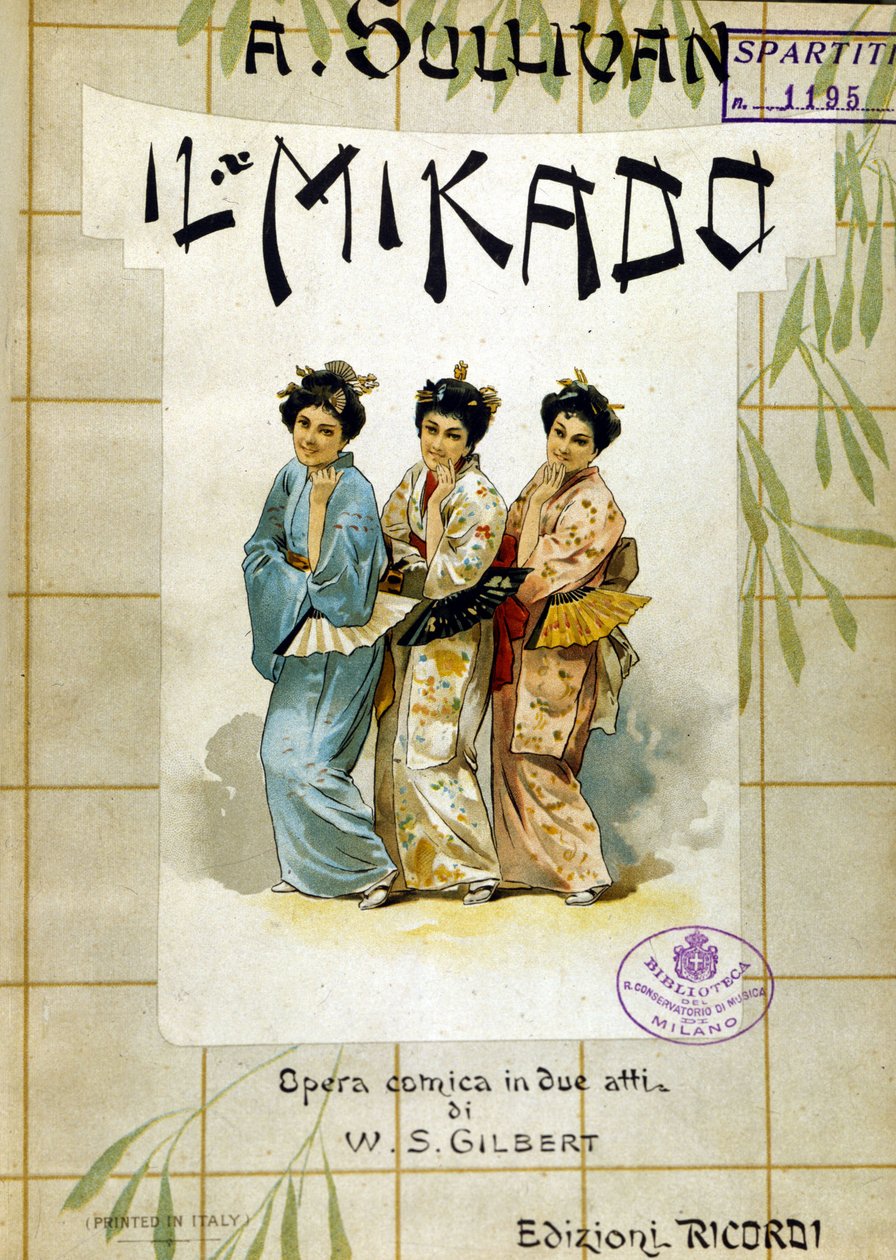 Partition de "Mikado" de Gilbert et Sullivan. Bibl. du Conservatoire de Musique, Milan. - School Italian