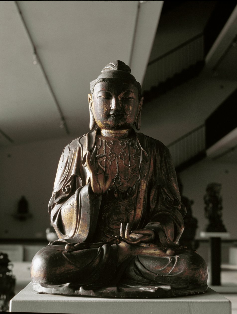 Bouddha assis en position lalitasana - sculpture, période Kamakura (1185-1333) - Japanese School