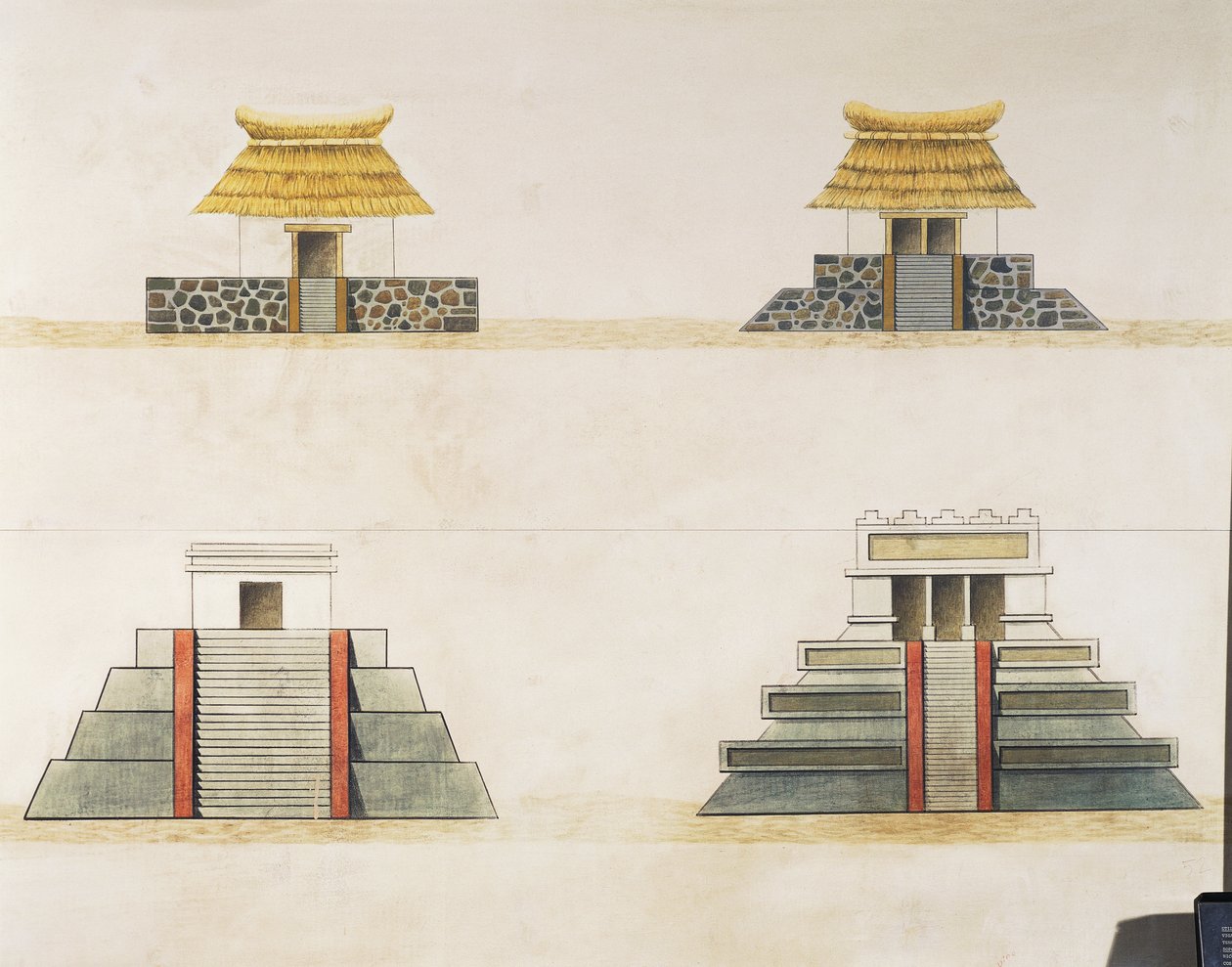Reconstruction historique des bâtiments de Tenochtitlan - School Mexican