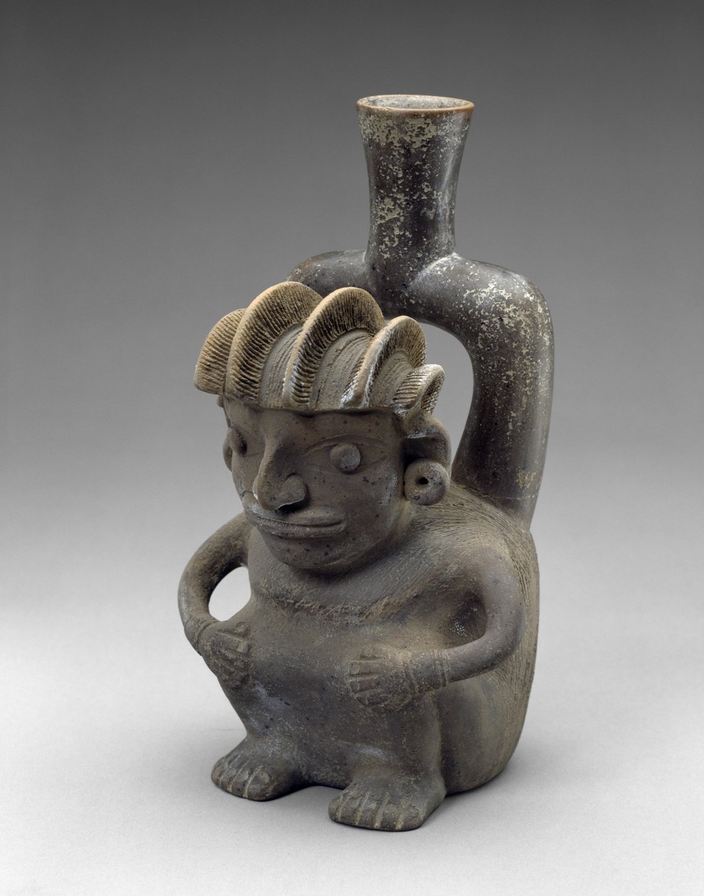 Vase avec un homme assis, Cupisnique - School Peruvian