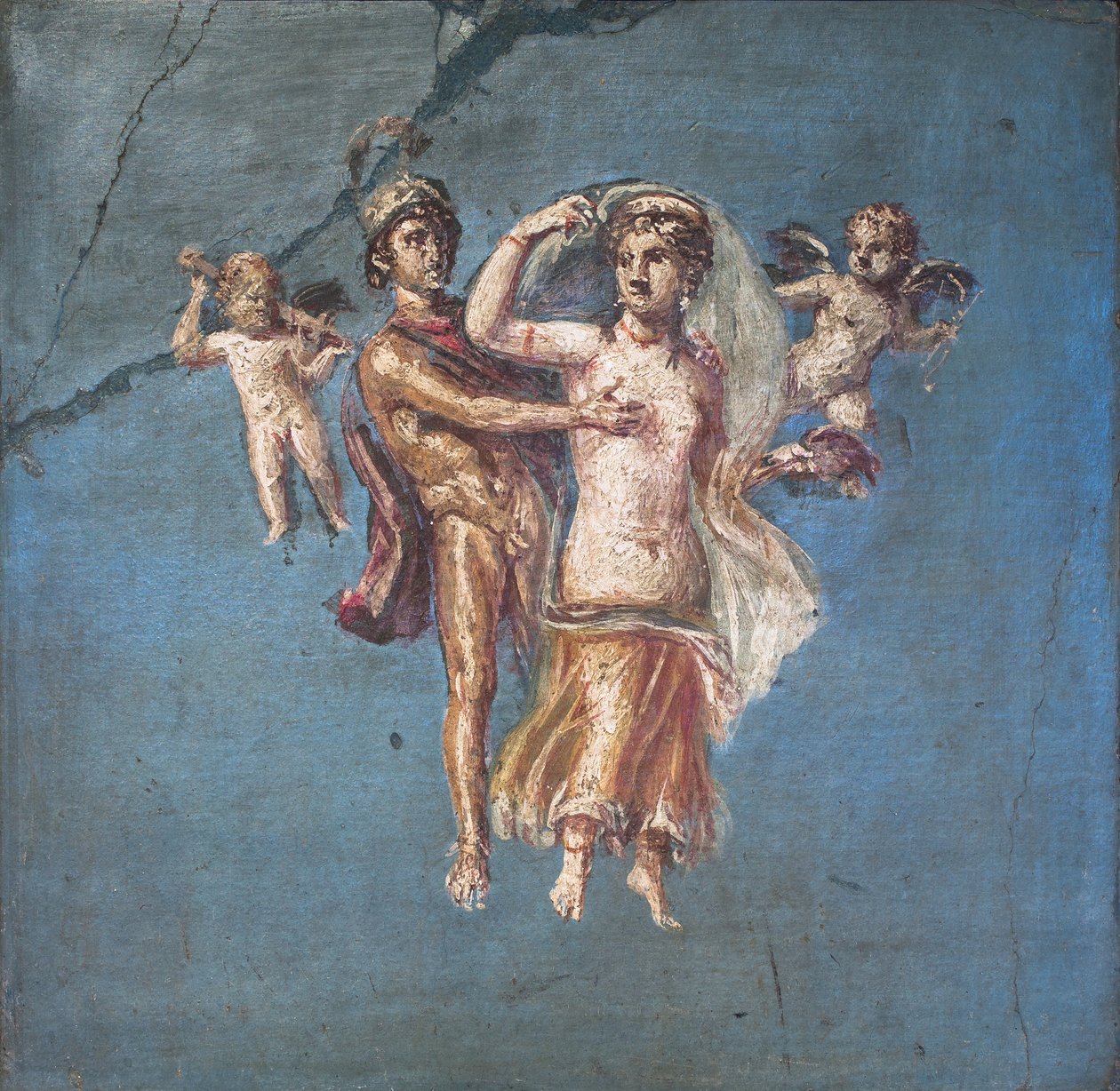Mars et Vénus sur fond bleu, Herculanum - School Roman