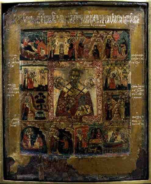 Saint Nicolas et scènes de la vie du saint - School Russian
