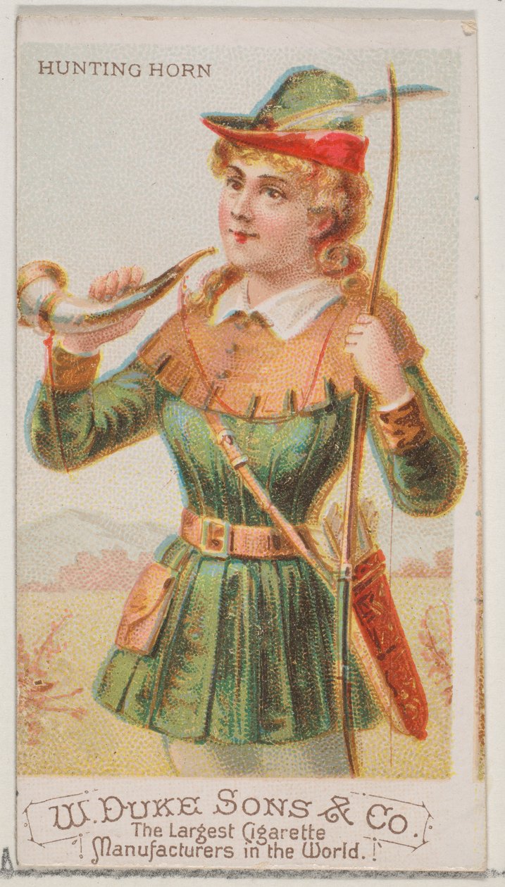 Cor de chasse, de la série Instruments de musique N82 pour les cigarettes Duke, 1888 - Schumacher and Ettlinger