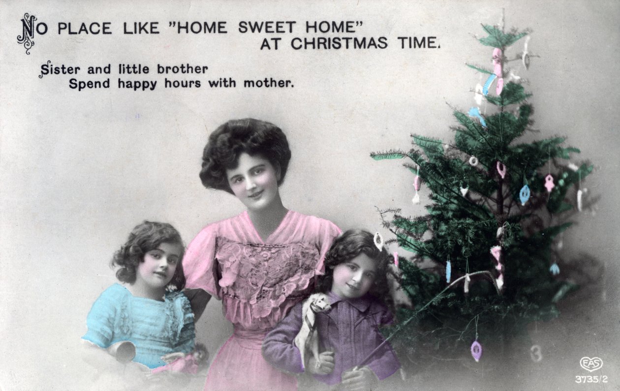 Pas de place comme chez soi à Noël, carte de vœux, vers 1900-1919 - Schwerdffeger and Co