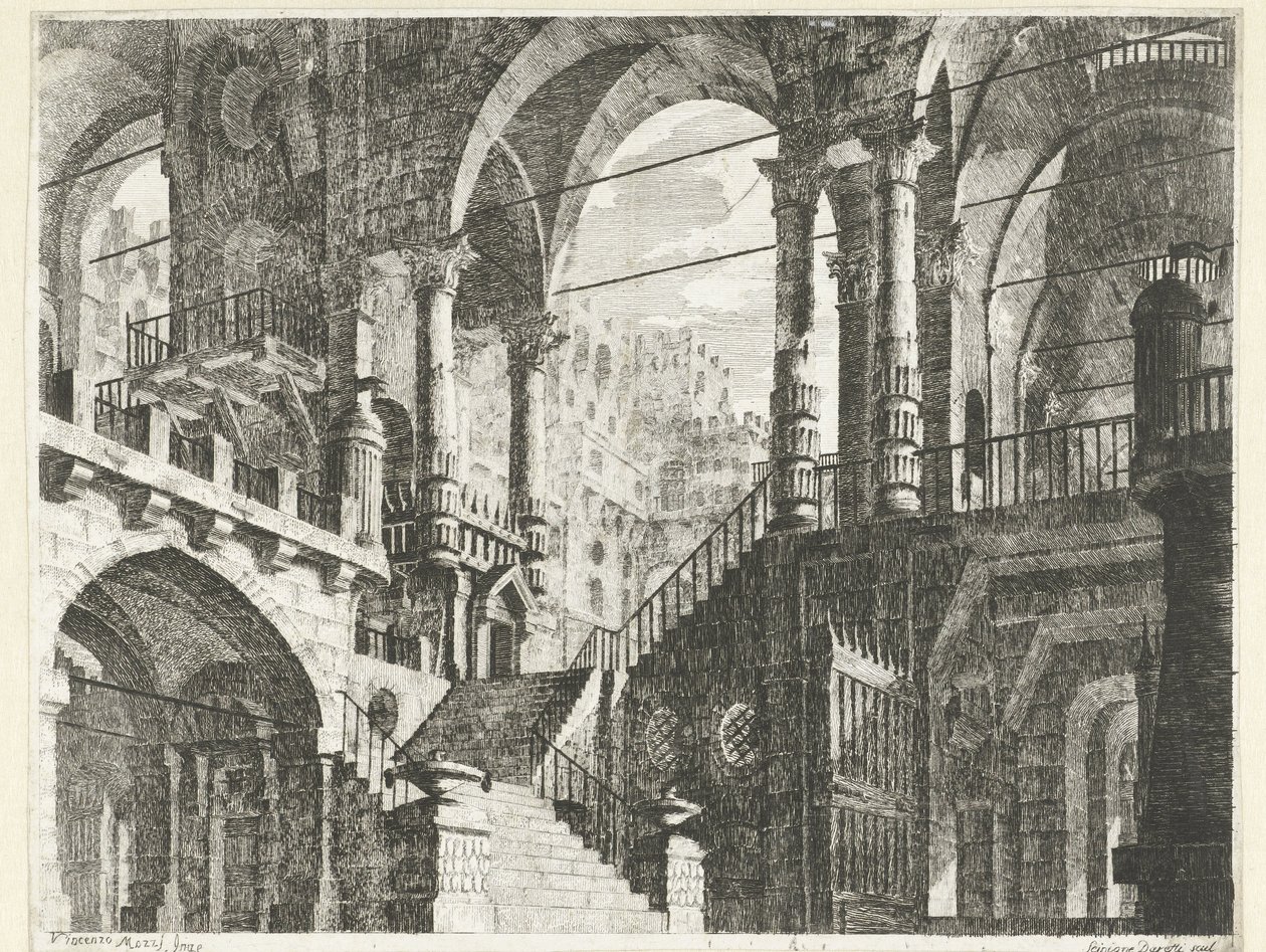 Bâtiment avec arcs et colonnes - Scipione Daretti