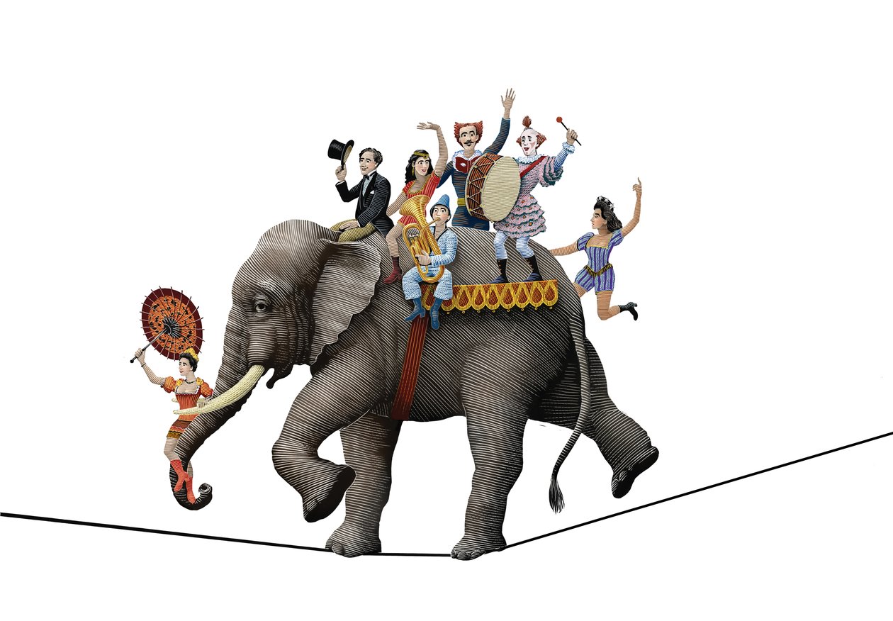 Barnum, 2020 (scratchboard, colorisé numériquement) - Scott McKowen