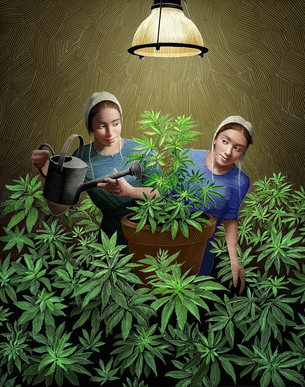 Grow, 2020 (scratchboard, colorisé numériquement) - Scott McKowen