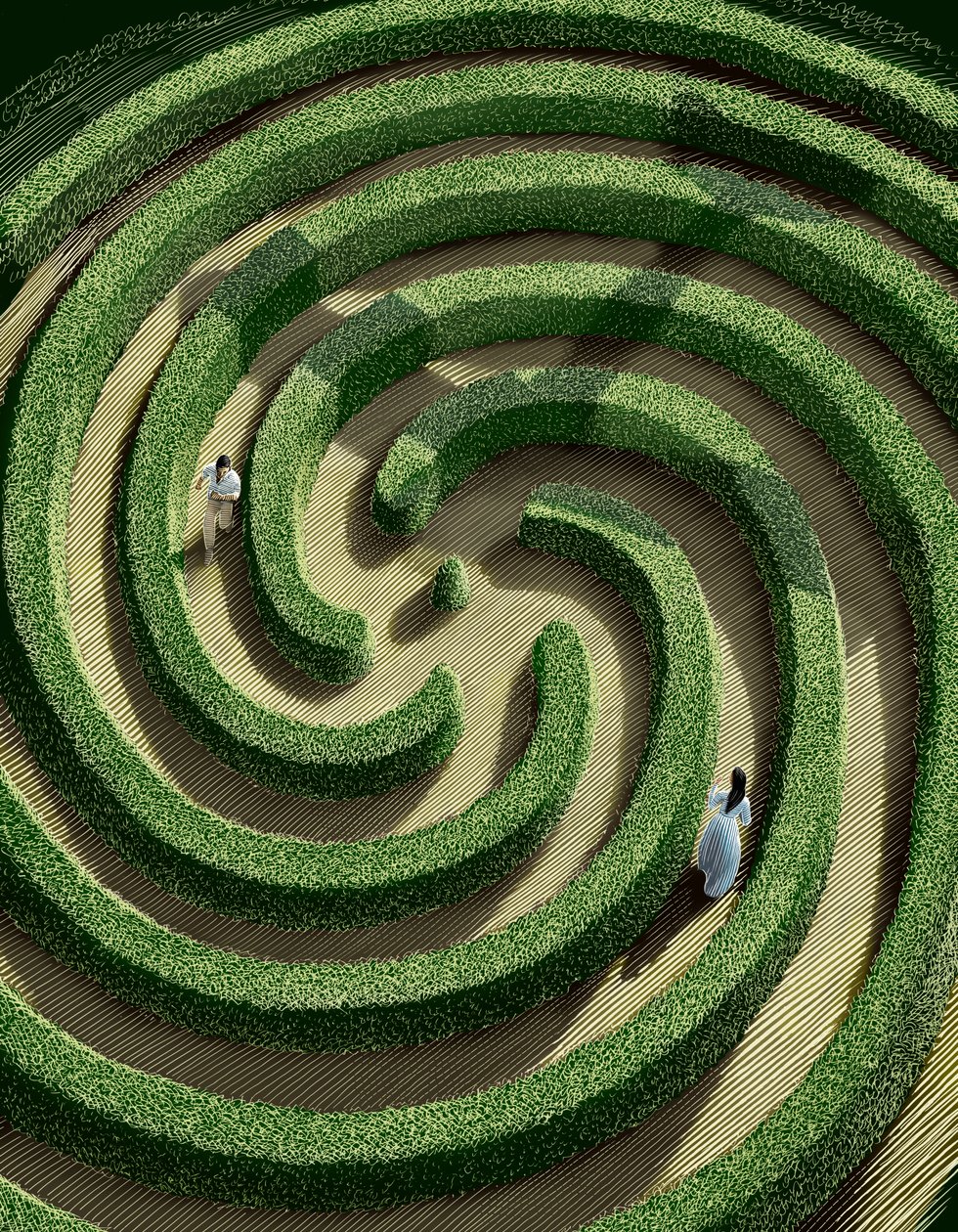 Misalliance, 2015 (scratchboard, colorisé numériquement) - Scott McKowen
